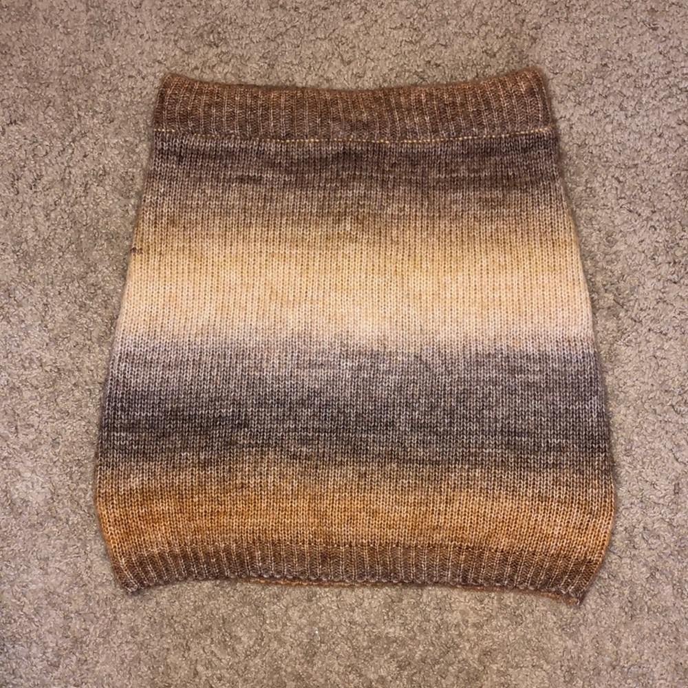 Striped Knit Tube Skirt in Brown Gradient